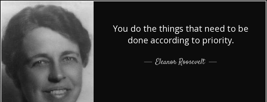 quote you do the things that need to be done according to priority eleanor roosevelt Quotes