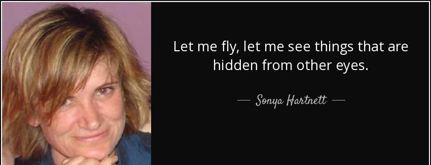 quote let me fly let me see things that are hidden from other eyes sonya hartnett Quotes