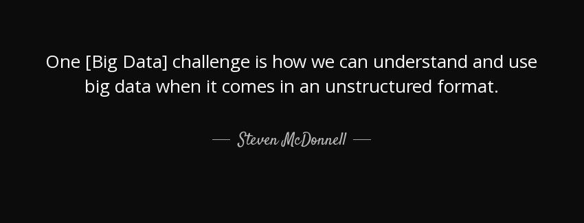 quote one big data challenge is how we can understand and use big data when it comes in an steven mcdonnell Quotes