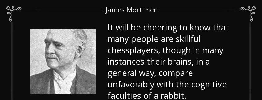 quote it will be cheering to know that many people are skillful chessplayers though in many james mortimer Quotes