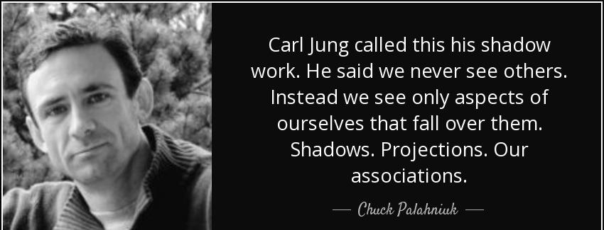 quote carl jung called this his shadow work he said we never see others instead we see only chuck palahniuk Quotes