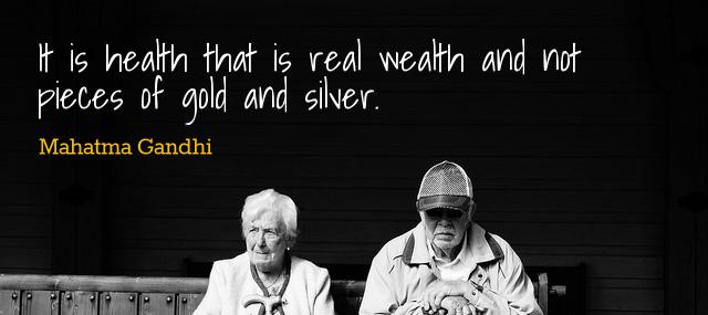 Quotation Mahatma Gandhi It is health that is real wealth and not pieces Quotes