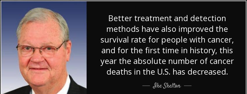 quote better treatment and detection methods have also improved the survival rate for people ike skelton Quotes
