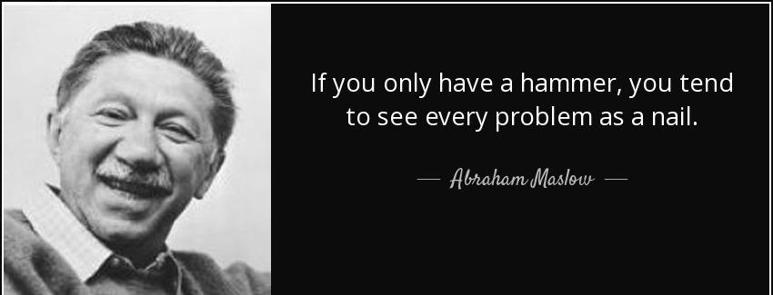 quote if you only have a hammer you tend to see every problem as a nail abraham maslow Quotes