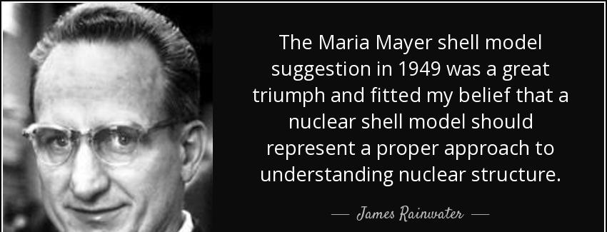 quote the maria mayer shell model suggestion in 1949 was a great triumph and fitted my belief james rainwater Quotes