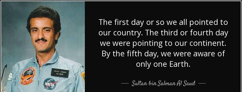 quote the first day or so we all pointed to our country the third or fourth day we were pointing sultan bin salman al saud Quotes