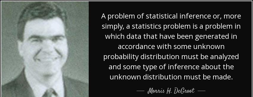 quote a problem of statistical inference or more simply a statistics problem is a problem morris h degroot Quotes