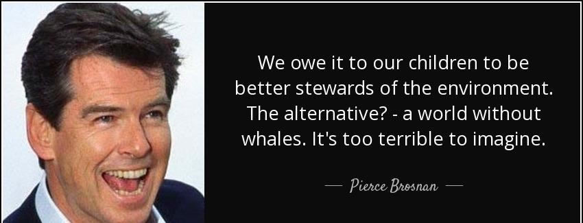 quote we owe it to our children to be better stewards of the environment the alternative a pierce brosnan Quotes