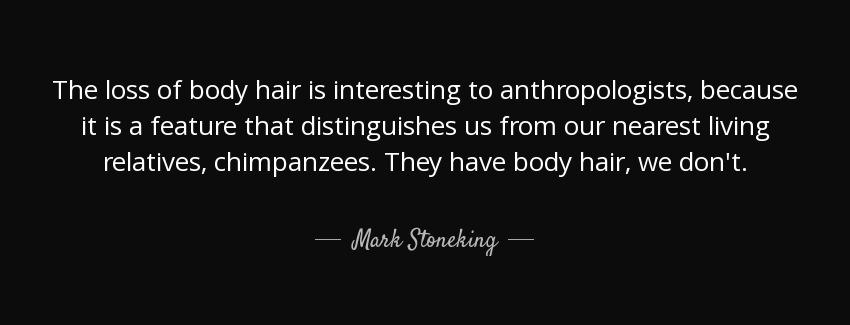 quote the loss of body hair is interesting to anthropologists because it is a feature that mark stoneking Quotes