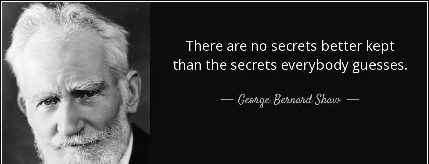quote there are no secrets better kept than the secrets everybody guesses george bernard shaw Quotes