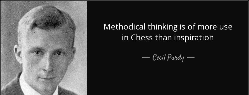 quote methodical thinking is of more use in chess than inspiration cecil purdy Quotes