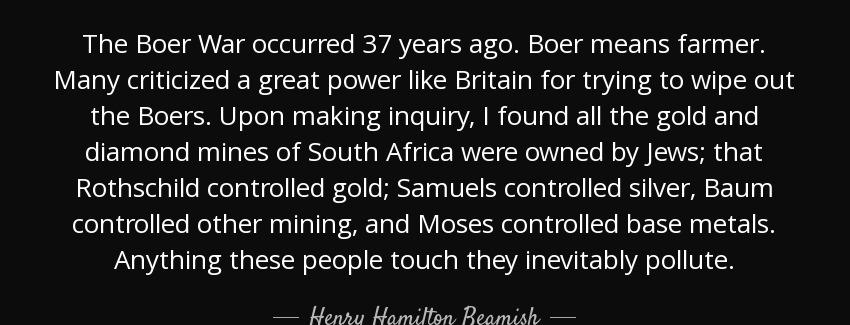 quote the boer war occurred 37 years ago boer means farmer many criticized a great power like henry hamilton beamish Quotes