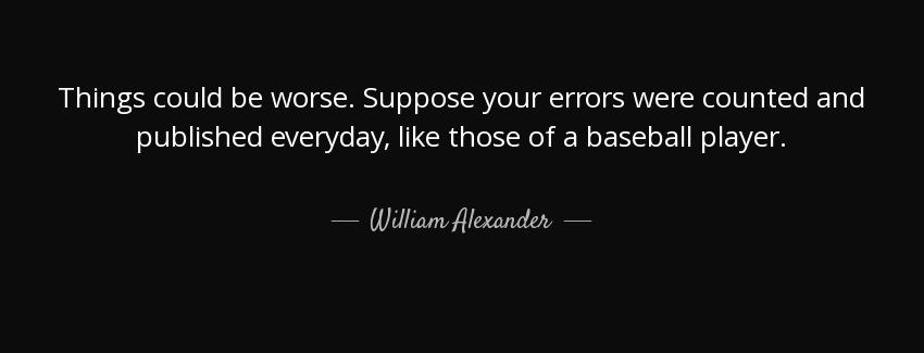 quote things could be worse suppose your errors were counted and published everyday like those william alexander Quotes
