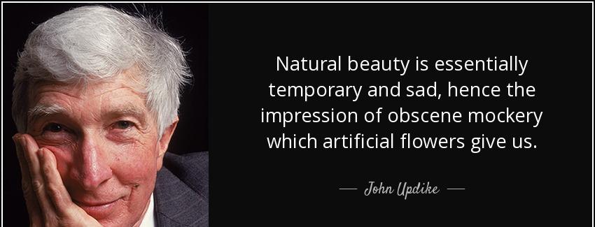 quote natural beauty is essentially temporary and sad hence the impression of obscene mockery john updike Quotes