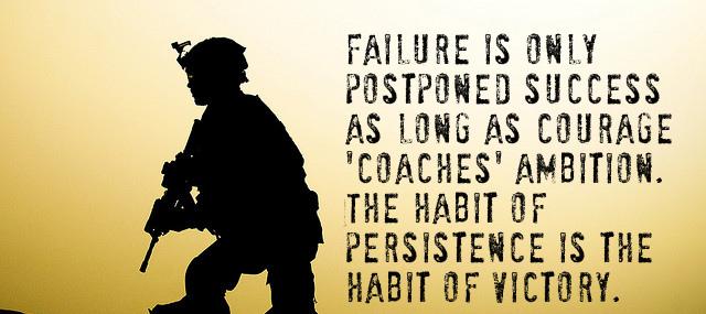 Quotation Herbert Kaufman Failure is only postponed success as long as courage coaches Quotes