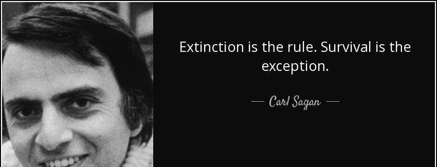 quote extinction is the rule survival is the exception carl sagan Quotes