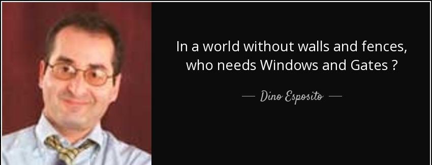 quote in a world without walls and fences who needs windows and gates dino esposito Quotes