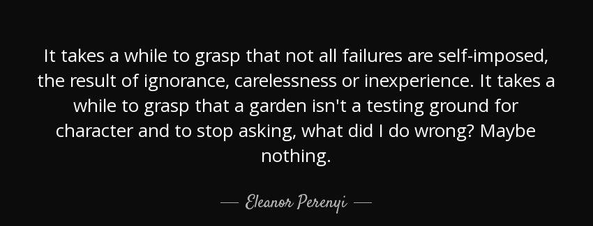 quote it takes a while to grasp that not all failures are self imposed the result of ignorance eleanor perenyi Quotes