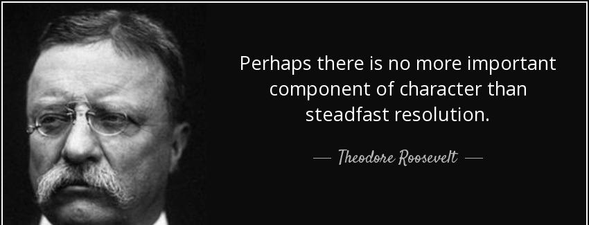 quote perhaps there is no more important component of character than steadfast resolution theodore roosevelt Quotes