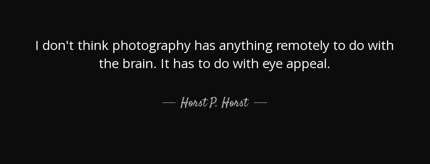 quote i don t think photography has anything remotely to do with the brain it has to do with horst p horst Quotes