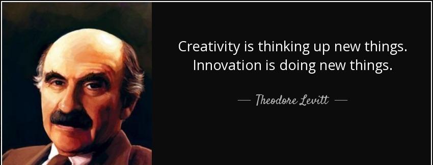 quote creativity is thinking up new things innovation is doing new things theodore levitt Quotes
