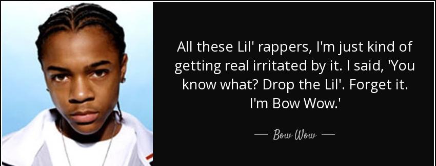 quote all these lil rappers i m just kind of getting real irritated by it i said you know bow wow Quotes