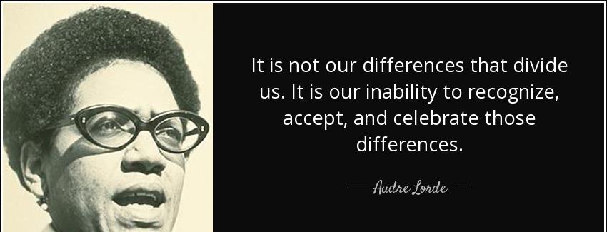 quote it is not our differences that divide us it is our inability to recognize accept and audre lorde Quotes