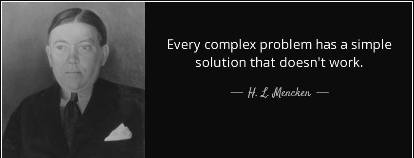 quote every complex problem has a simple solution that doesn t work h l mencken Quotes