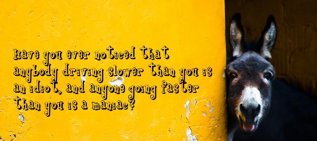 Quotation George Carlin Have you ever noticed that anybody driving slower than you Quotes