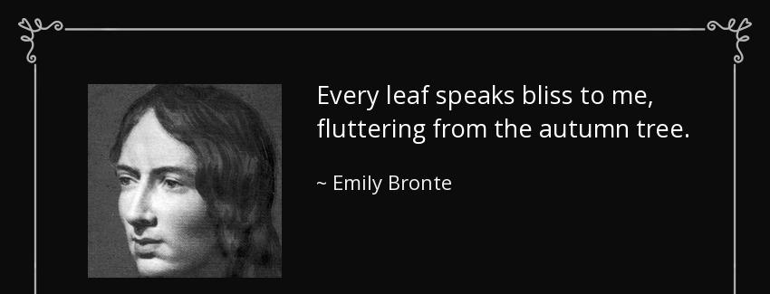 quote every leaf speaks bliss to me fluttering from the autumn tree emily bronte Quotes