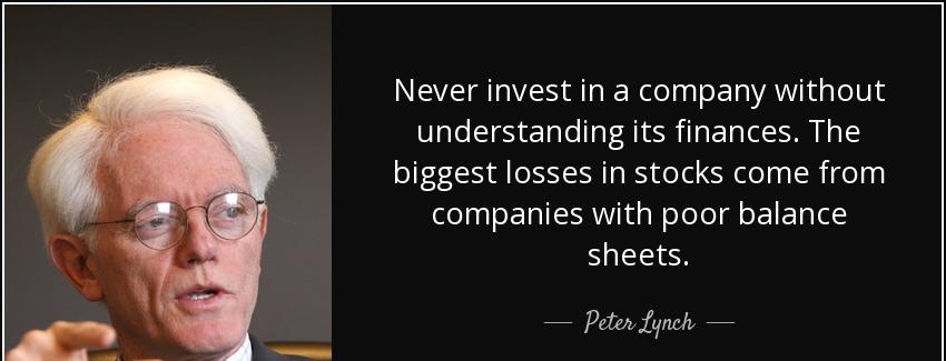 quote never invest in a company without understanding its finances the biggest losses in stocks peter lynch Quotes