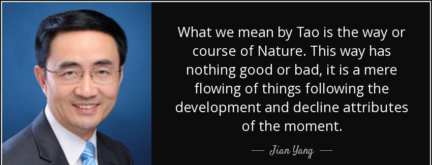 quote what we mean by tao is the way or course of nature this way has nothing good or bad jian yang Quotes