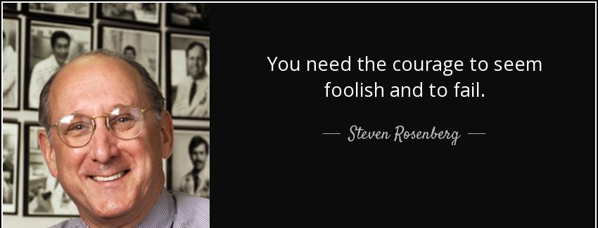 quote you need the courage to seem foolish and to fail steven rosenberg Quotes