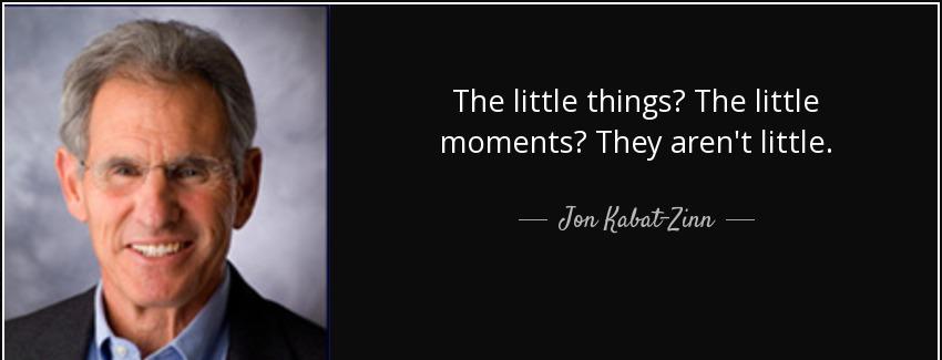 quote the little things the little moments they aren t little jon kabat zinn Quotes