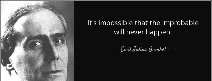 quote it s impossible that the improbable will never happen emil julius gumbel Quotes