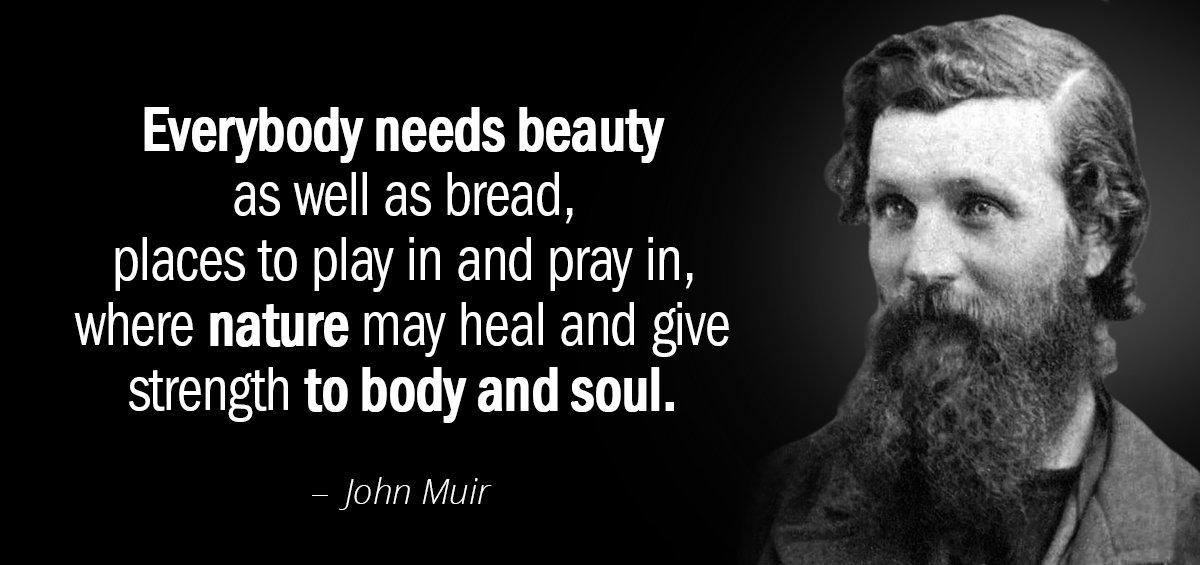 Quotation John Muir Everybody needs beauty as well as bread places to play Quotes