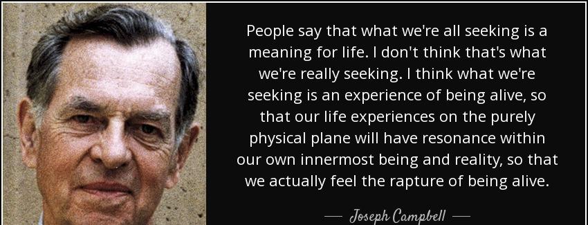 quote people say that what we re all seeking is a meaning for life i don t think that s what joseph campbell Quotes