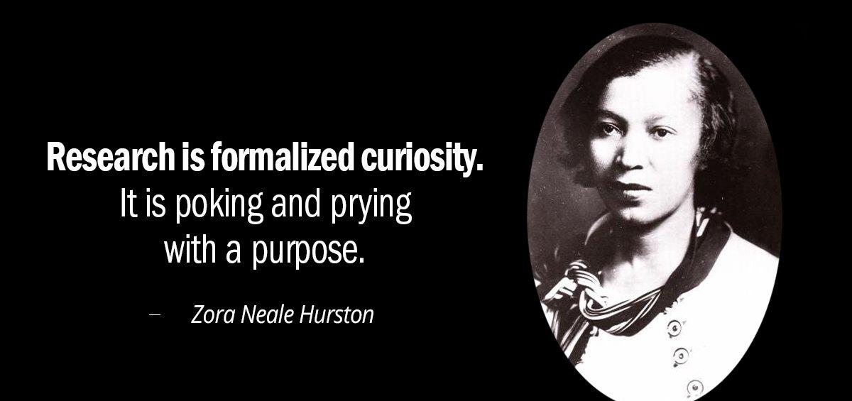 Quotation Zora Neale Hurston Research is formalized curiosity It is poking and prying with Quotes
