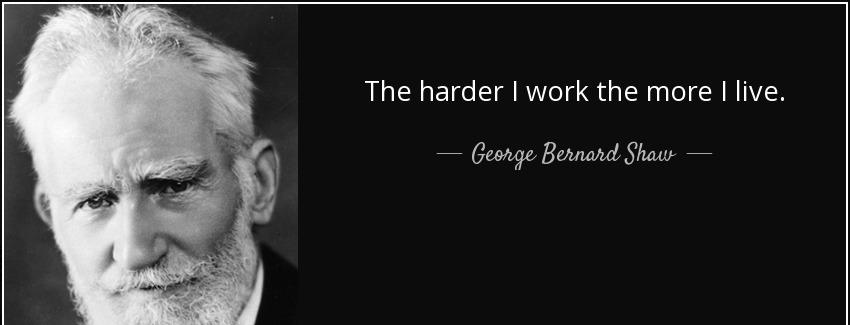 quote the harder i work the more i live george bernard shaw Quotes