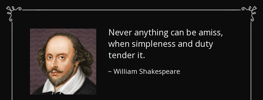 quote never anything can be amiss when simpleness and duty tender it william shakespeare Quotes