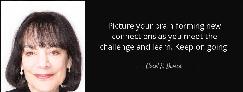 quote picture your brain forming new connections as you meet the challenge and learn keep carol s dweck Quotes