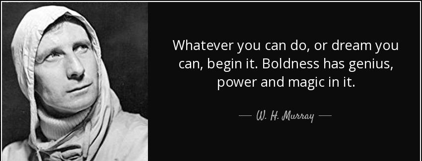 quote whatever you can do or dream you can begin it boldness has genius power and magic in w h murray Quotes