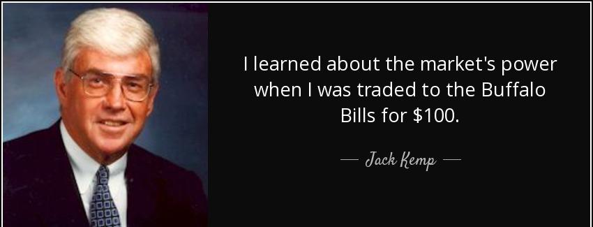 quote i learned about the market s power when i was traded to the buffalo bills for 100 jack kemp Quotes