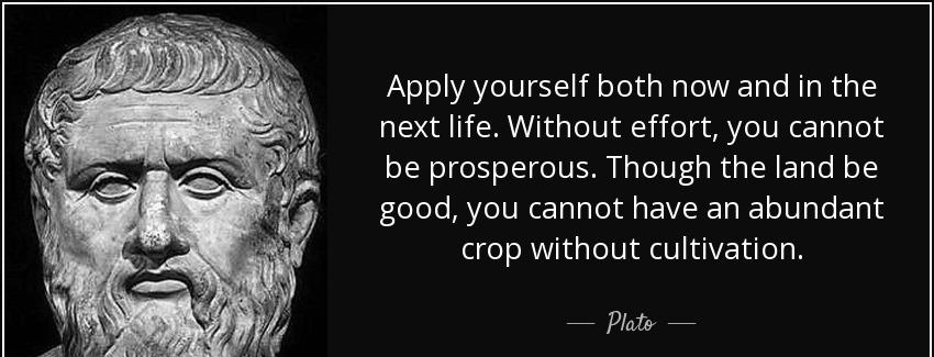 quote apply yourself both now and in the next life without effort you cannot be prosperous plato Quotes