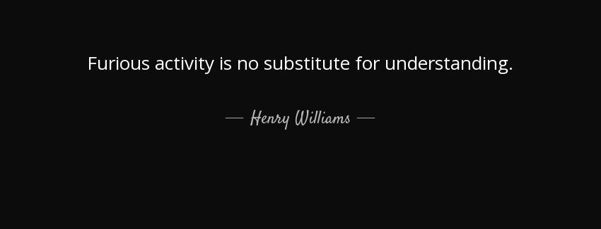 quote furious activity is no substitute for understanding henry williams Quotes