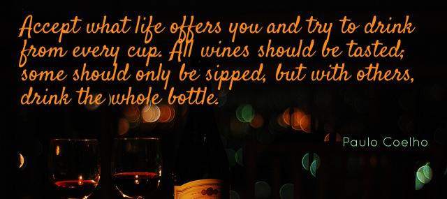 Quotation Paulo Coelho Accept what life offers you and try to drink from Quotes