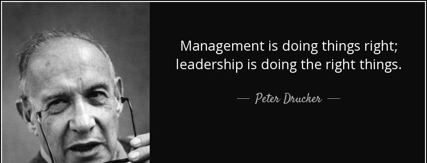 quote management is doing things right leadership is doing the right things peter drucker Quotes