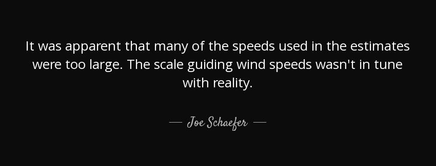 quote it was apparent that many of the speeds used in the estimates were too large the scale joe schaefer Quotes