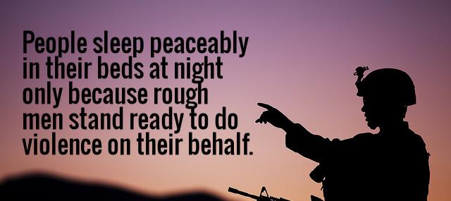 Quotation George Orwell People sleep peaceably in their beds at night only because Quotes