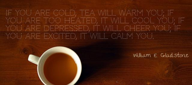 Quotation William E Gladstone If you are cold tea will warm you if you Quotes